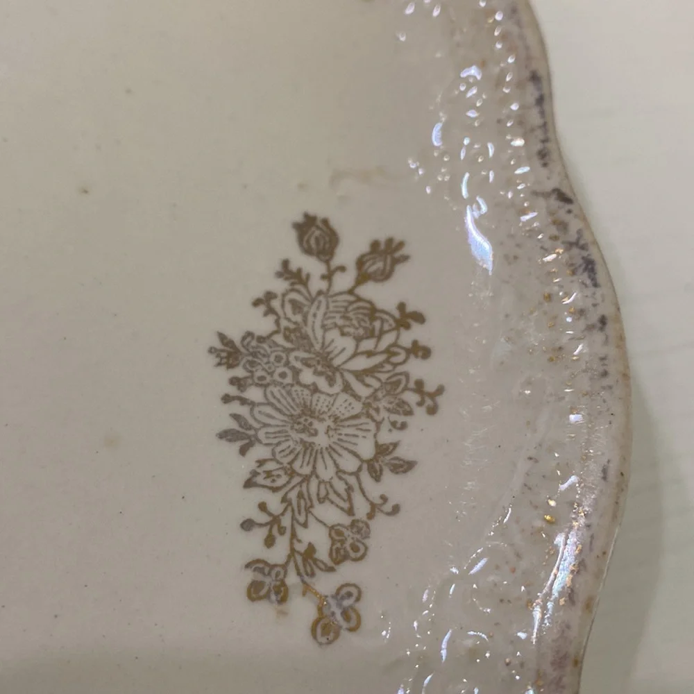 Victorian Dresden China Pink Flowers Plate! - Picture 3 of 5